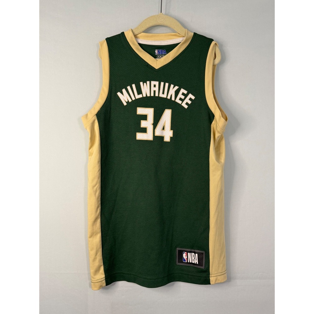 NBA Milwaukee Bucks Giannis Antetokounmpo Jersey Kids Small Green 34 TX3‎ Cool